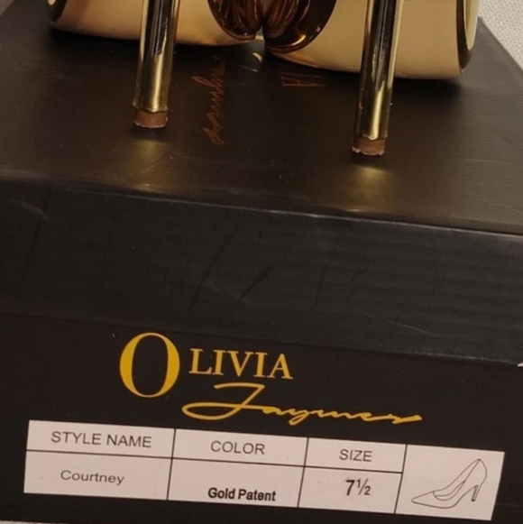 OLIVIA FERGUSON Kiara Gold Pointed-Toe High Heels – Size 7.5 - Picture 6 of 9